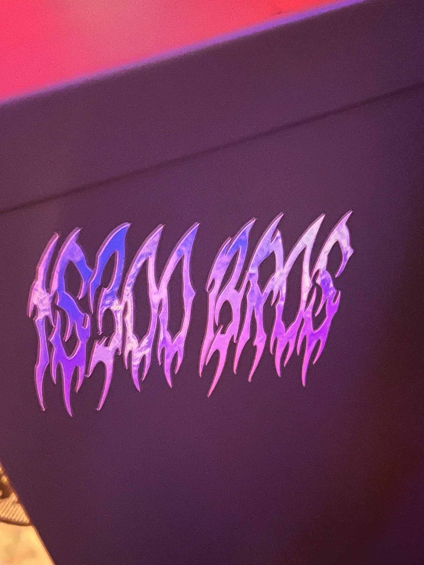 3in x 2in glow in the dark Holographic Death metal vinyl