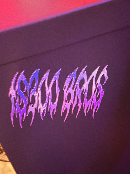 3in x 2in glow in the dark Holographic Death metal vinyl