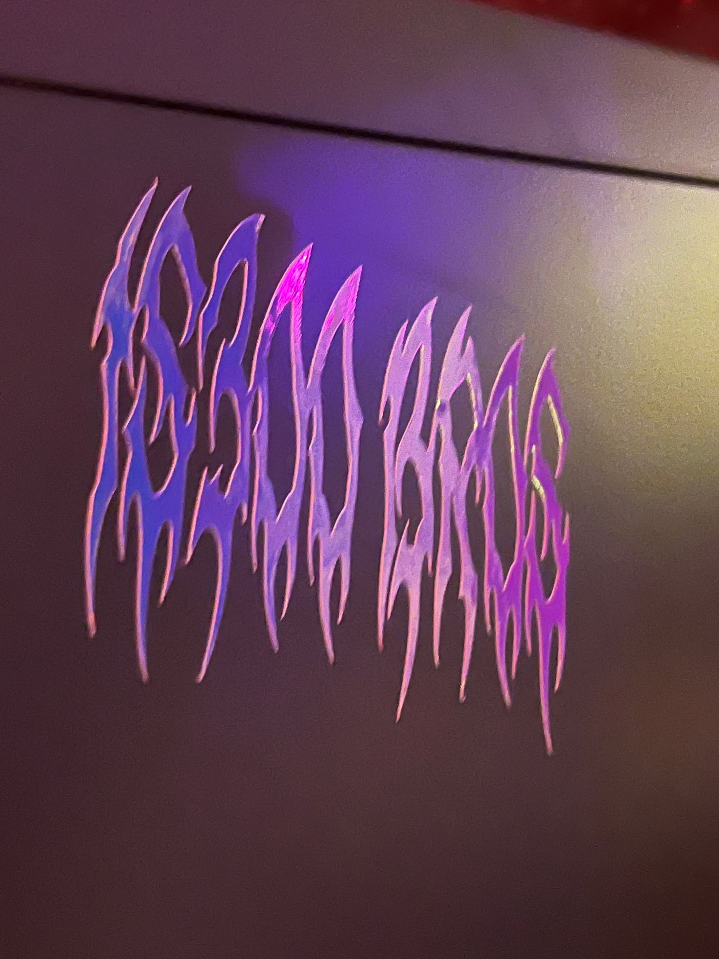 3in x 2in glow in the dark Holographic Death metal vinyl